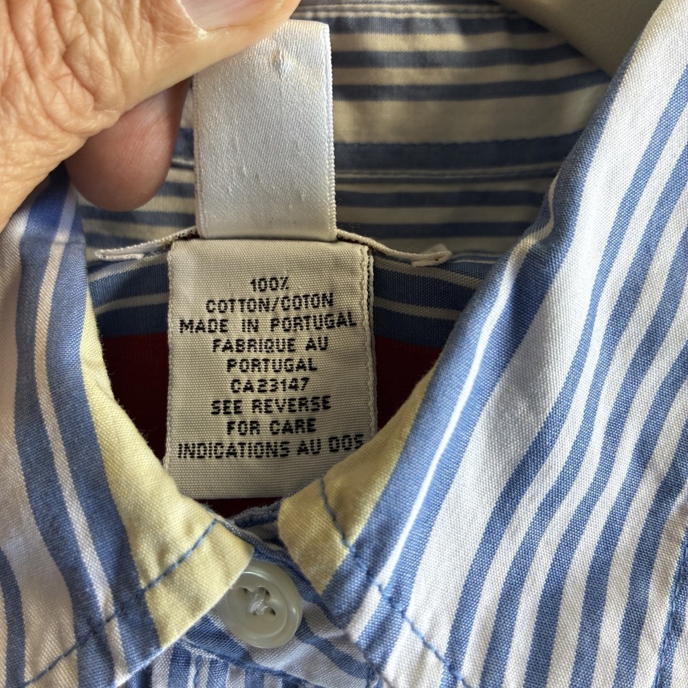 VTG Talbots Old Money Vertical Striped Button Blouse Size Large Momcore 40 In. - Picture 5 of 16
